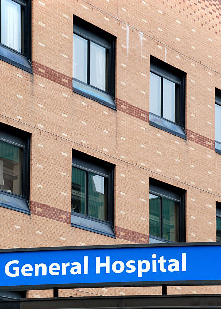 istock Hospital facade with sign 144802359