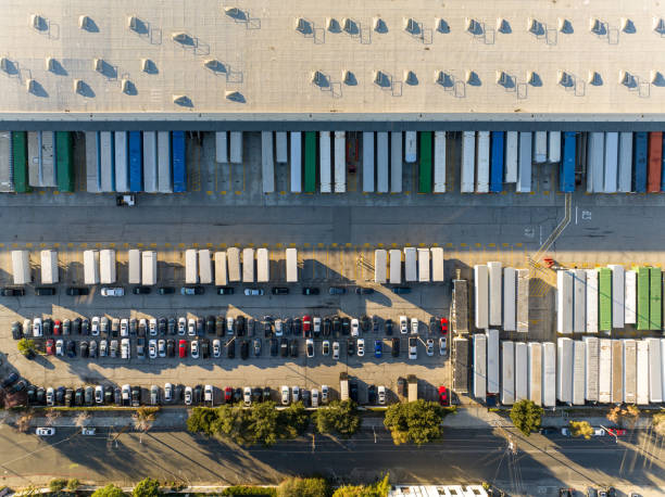 istock Aerial view of cargo containers, shipping yard 1448023632