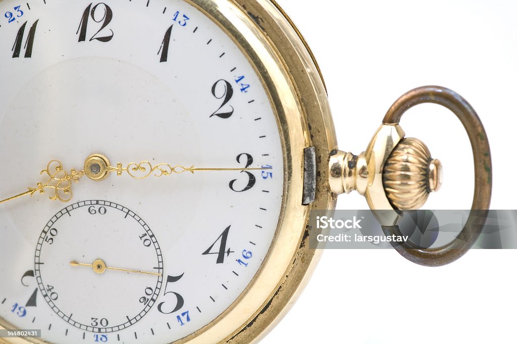 Pocket watch Old pocket watch on white background Antique Stock Photo