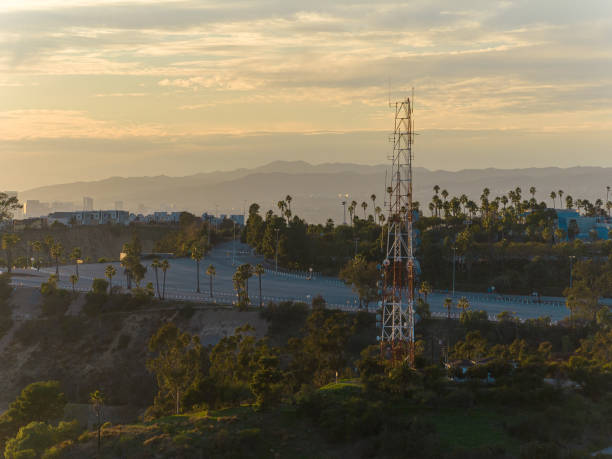 istock Cell tower against Los Angeles landscape 1448024441
