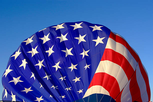 hot air balloon having a us flag design