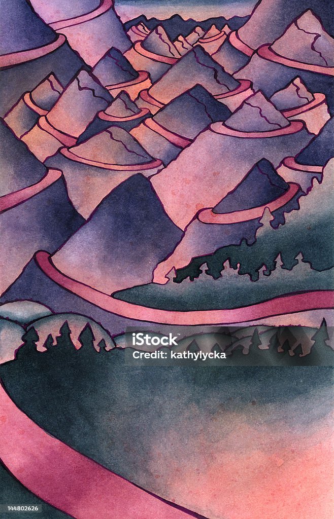 Ruta de montaña - Ilustración de stock de Montaña libre de derechos