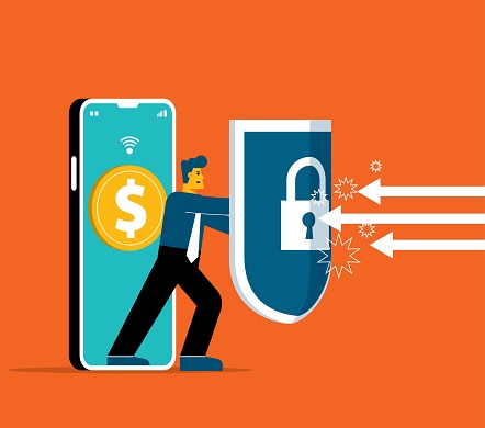 Personal data protection. Mobile Phone with Cryptocurrency