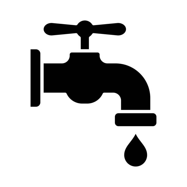 water tap icon vector design template in white background water tap icon vector design template in white background faucet stock illustrations