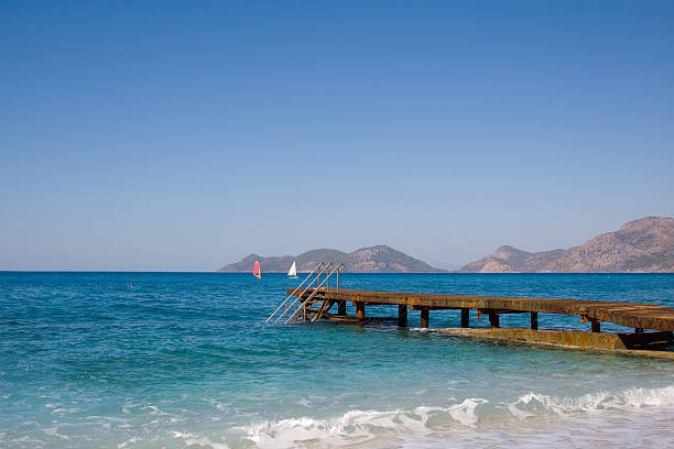 istock Planked footway to sea 144803545