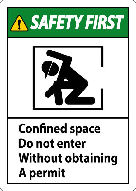 Safety First Confined Space Do Not Enter Without Obtaining Permit Safety First Confined Space Do Not Enter Without Obtaining Permit confined space stock illustrations