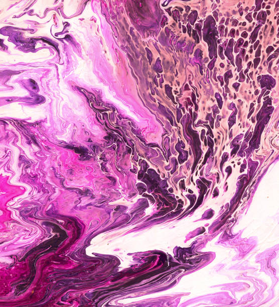 istock Grunge abstract psychedelic trendy color viva magenta texture with Fluid Art marble effect. 1448043158
