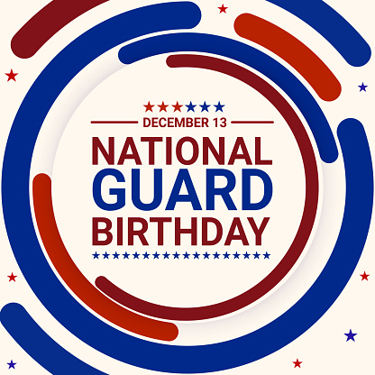 National Guard Birthday banner design wallpaper, modern patriotic backdrop of United States
