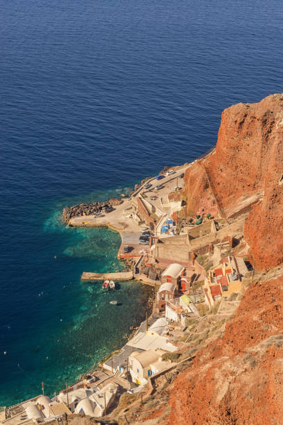 istock Looking down the cliffs into the ocean, Santorini Greece 1448049403