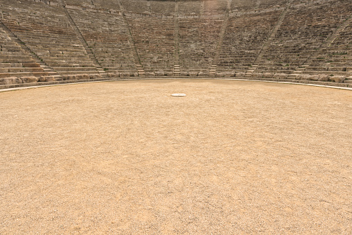 View across the ground of the Epidavros Theatre, Ancient Greece