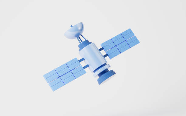 istock A satellite in the white background, 3d rendering. 1448054610