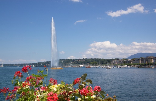 Lac Leman Geneva fountain