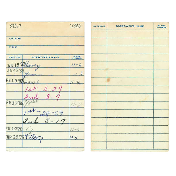 istock Vintage Library Due Date Cards 144805688