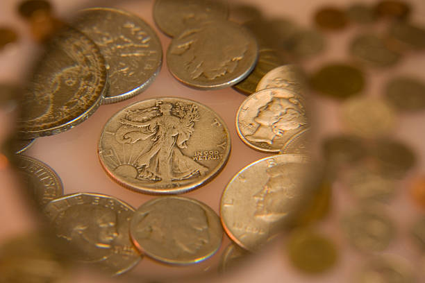 Coin Collecting stock photo