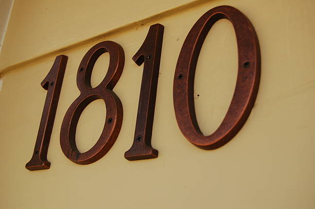 House Addres 1810 stock photo