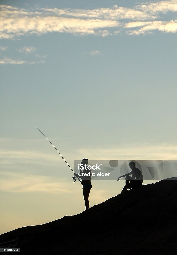 釣り、サンセット - カラー画像のロイヤリティフリーストックフォト