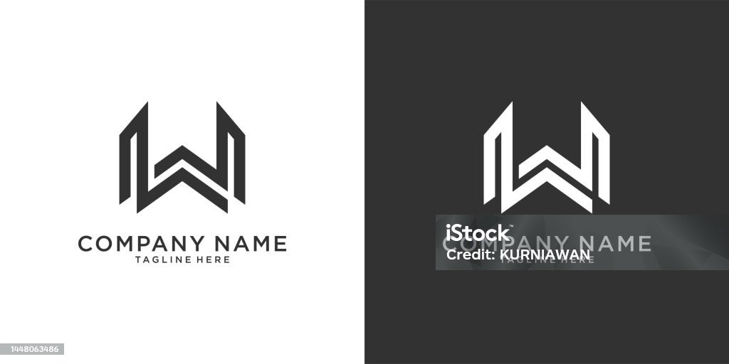 W Or Ww Letter Logo Design Vector Stock Illustration - Download Image ...