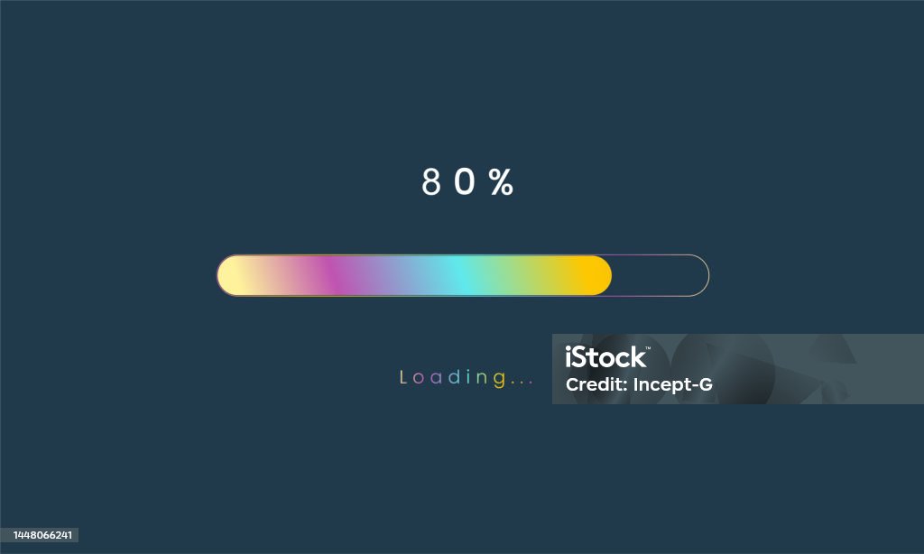 80s Loading Bar 80 Percent Rainbow Loading Bar Luplouad User Interface Colorful ...
