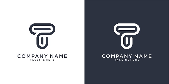 Letter T logo design vector.