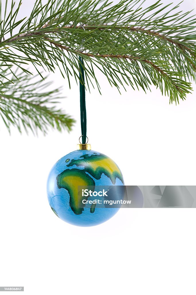 Planeta Natal, enfeites mostrando a África e a Europa - Foto de stock de Azul royalty-free