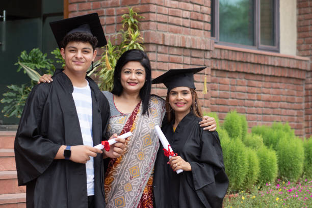 istock Happy Indian university student and proud mother celebrating graduation degree convocation ceremony 1448069339