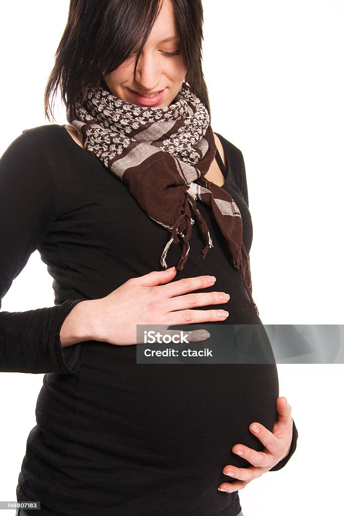 Jovem mulher grávida - Foto de stock de Abdome royalty-free