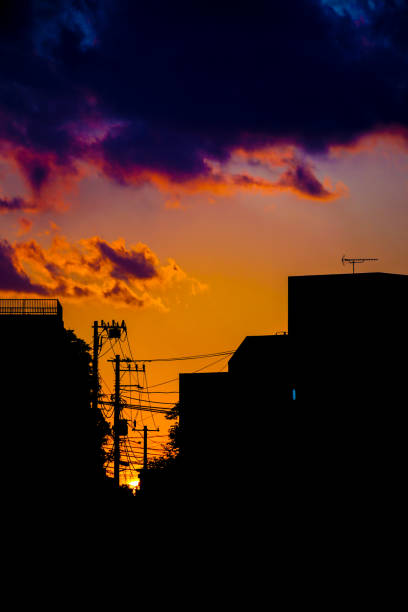istock A town wrapped in dusk and electric wires 1448075315