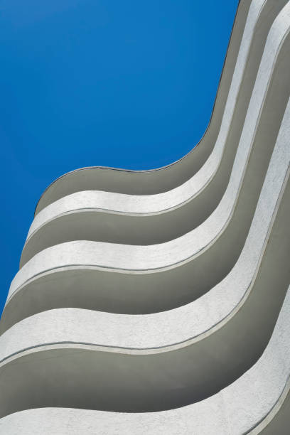 istock Low angle view of a hotel building with curved wall structure at Destin, Florida 1448080763