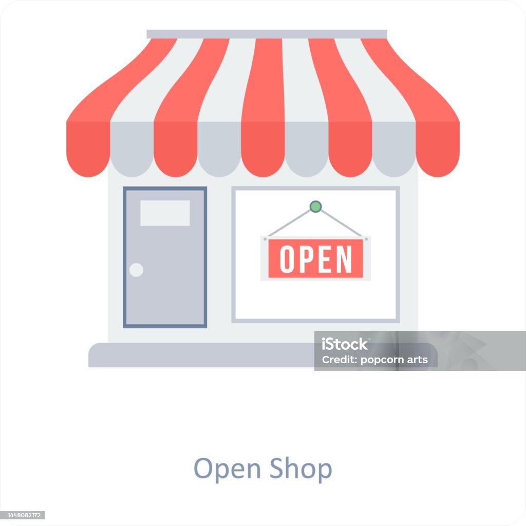 Open Shop Drawing Open Shop Stock Illustration - Download Image Now - Concepts, Concepts ...