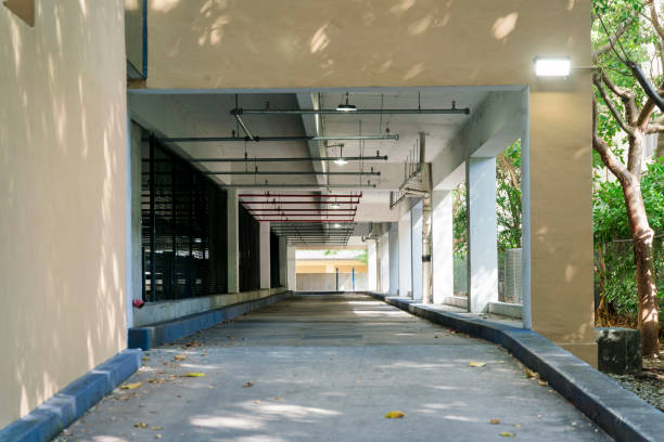 istock Parking garage building entrance with open space at Miami, Florida 1448083106