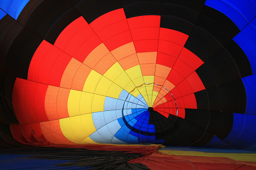 Inside a hot air balloon