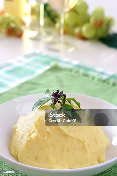 Mash Potato Stock Photo - Download Image Now - Basil, Bowl, Carbohydrate - Biological Molecule