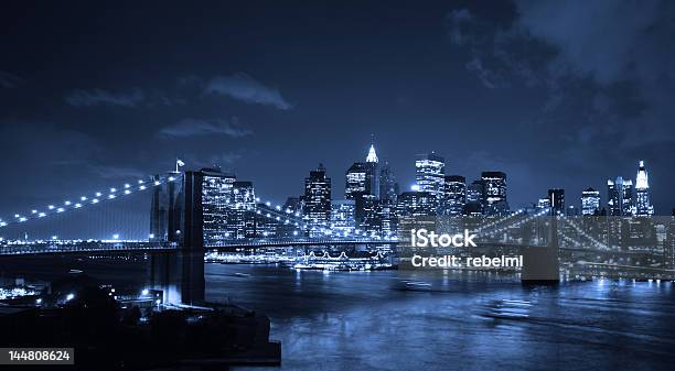 브루클린 브리지 야간에만 교량에 대한 스톡 사진 및 기타 이미지 - 교량, 뉴욕 시, 0명