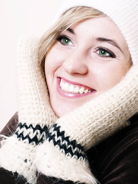 Closeup of young beautiful girl stock photo