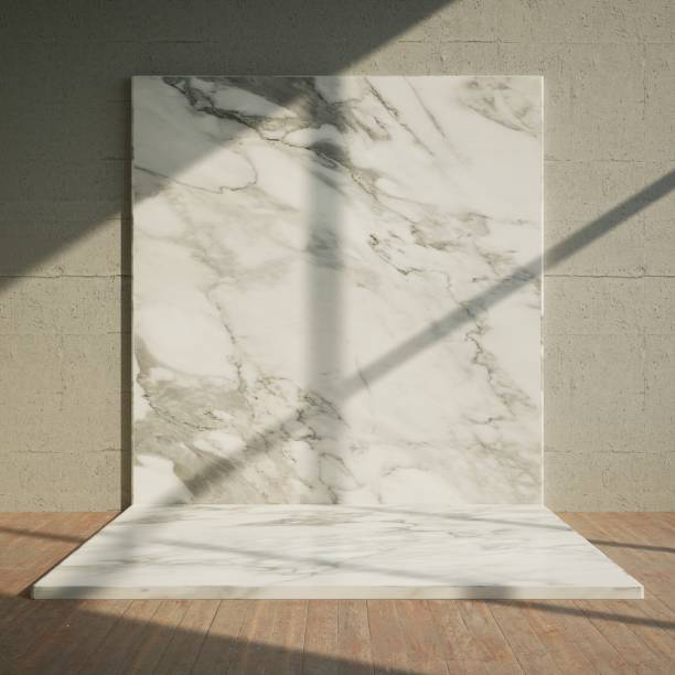 istock Empty room with white wall and wooden floor interior background 3D rendering 1448089449
