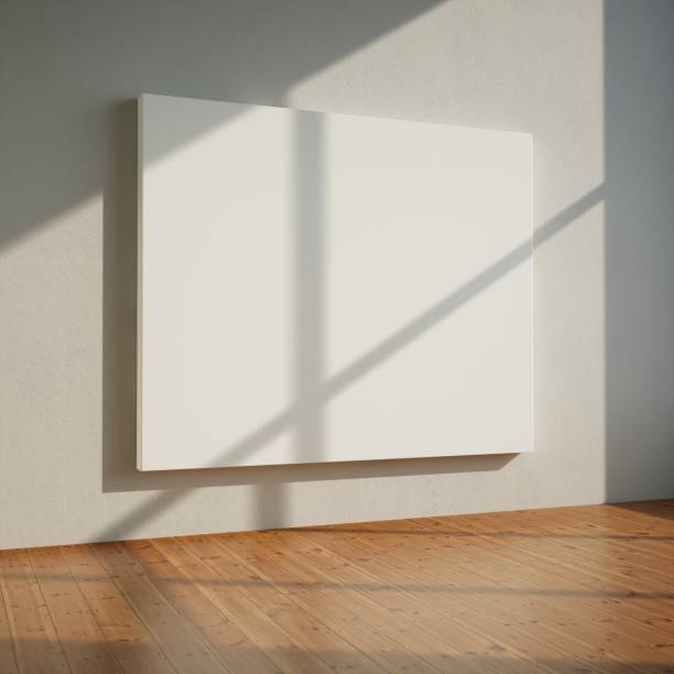 istock Empty room with white wall and wooden floor interior background 3D rendering 1448089462