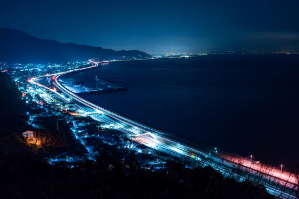 light trail of a car
