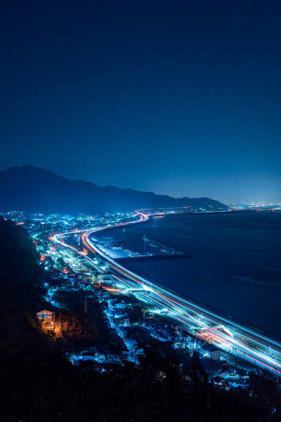 light trail of a car