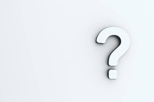 istock Front view of white question mark on white wall background. Business support concept. Question mark sign banner. 3D rendering 1448090008