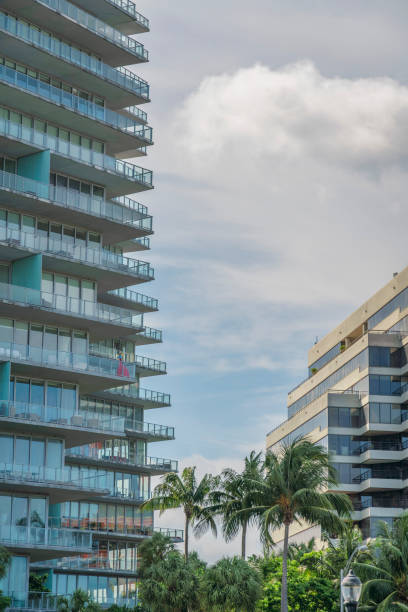 istock Two modern buildings with pastel sky background at Miami, Florida 1448090300