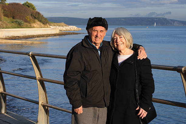 istock Senior couple by the sea 144809119