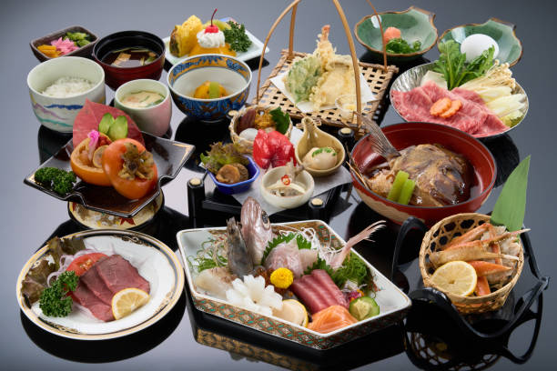 wysokiej klasy japońska kuchnia kaiseki - sashimi japanese cuisine japanese culture food zdjęcia i obrazy z banku zdjęć