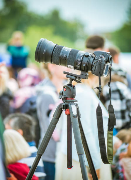 istock DSLR or mirrorless camera on a tripod with a telephoto lens 1448095441