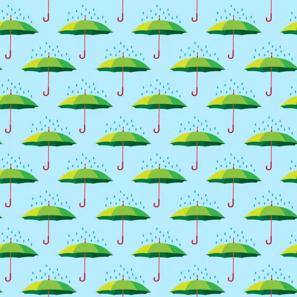 Vector illustration of Rain umbrella textile