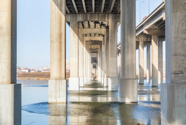 istock Bridge piers in the river 1448103716