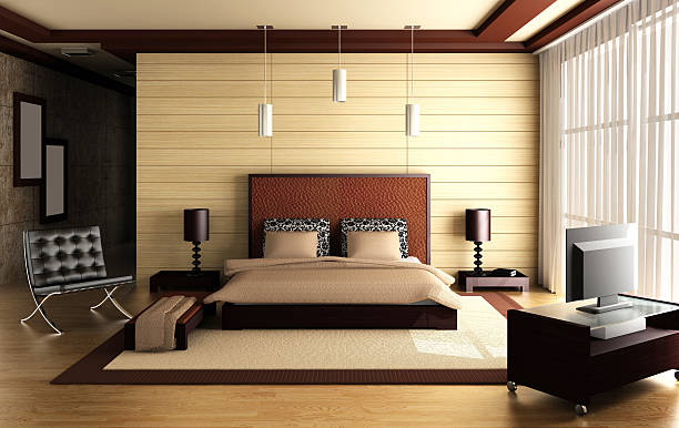 modern bedroom stock photo