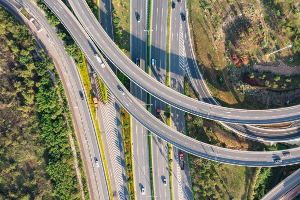 istock A bird's-eye view of traffic flow on a large overpass 1448106725