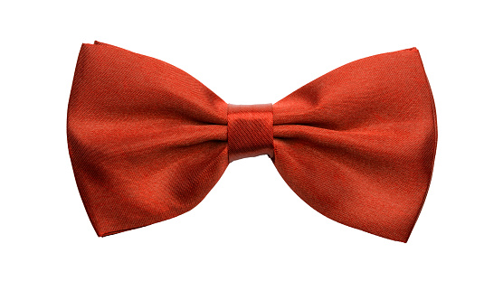 Red and black bow ties set. Isolated on white