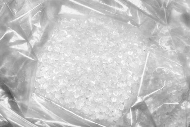 istock Close up picture of polypropylene granules in a plastic bag. 1448109166