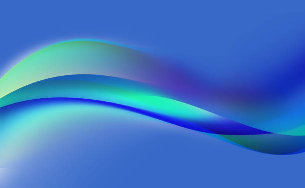 abstrakter blauer und türkisfarbener, welliger hintergrund. - abstract backgrounds wind blue stock-grafiken, -clipart, -cartoons und -symbole